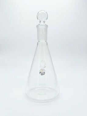 Vintage Pyrex 600mL Erlenmeyer Flask & Stopper Apothecary Bar Cart Industrial